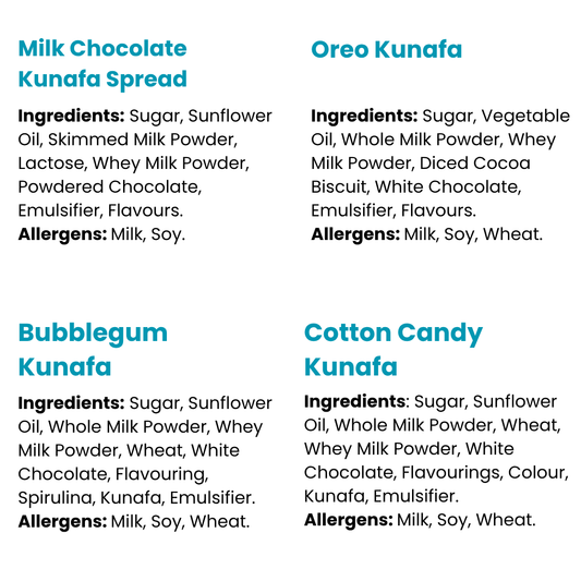 Chamoy Guys Milk Chocolate, Oreo, Bubblegum & Cotton Candy Kunafa Spread Small Bundle