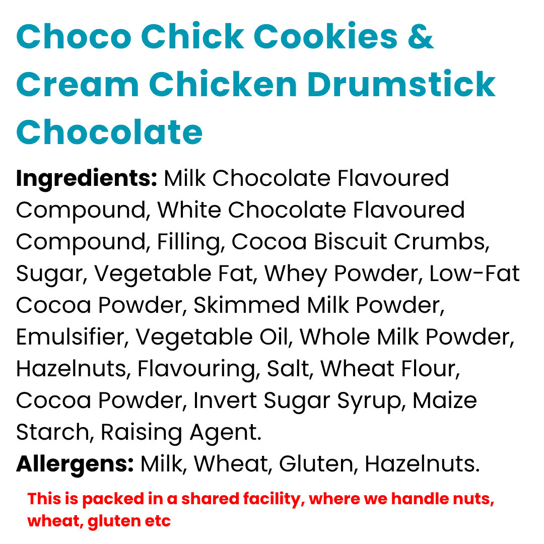 Choco Chick Cookies & Cream Chicken Drumstick Chocolate Full Box (12x60g)