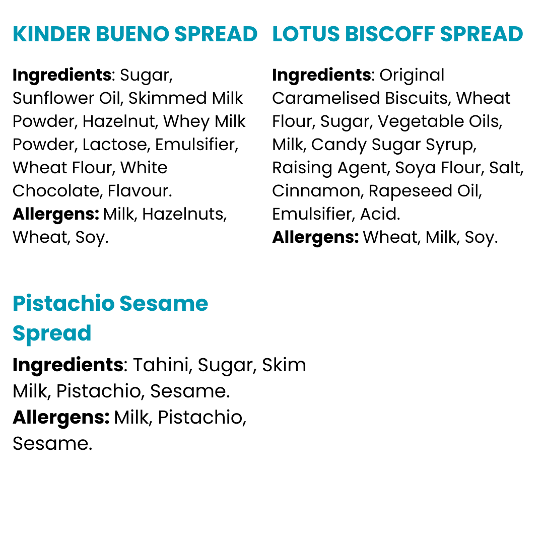 Kinder Bueno Kunafa, Pistachio Sesame Spread & Lotus Biscoff Kunafa Spread Bundle