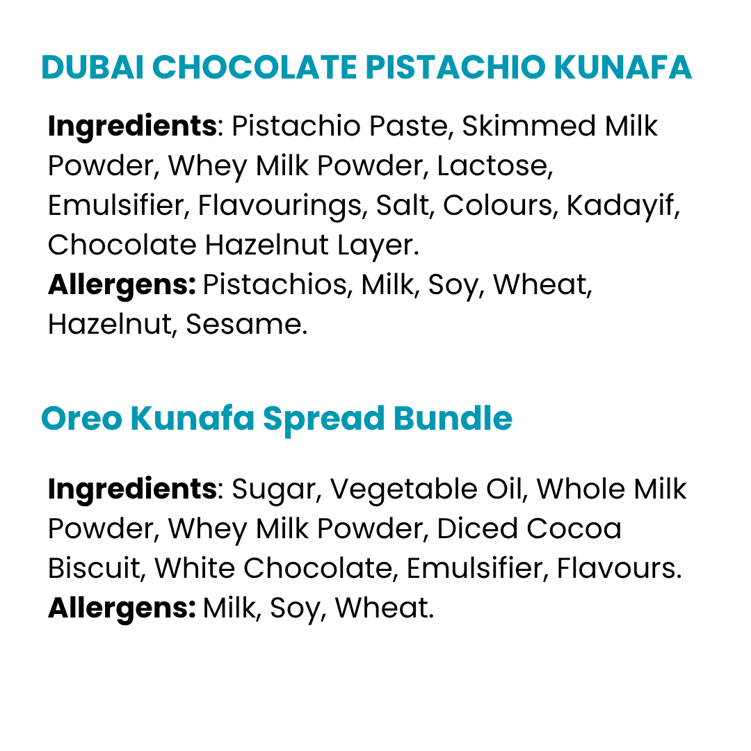 Dubai Chocolate & Oreo Kunafa Spread Bundle