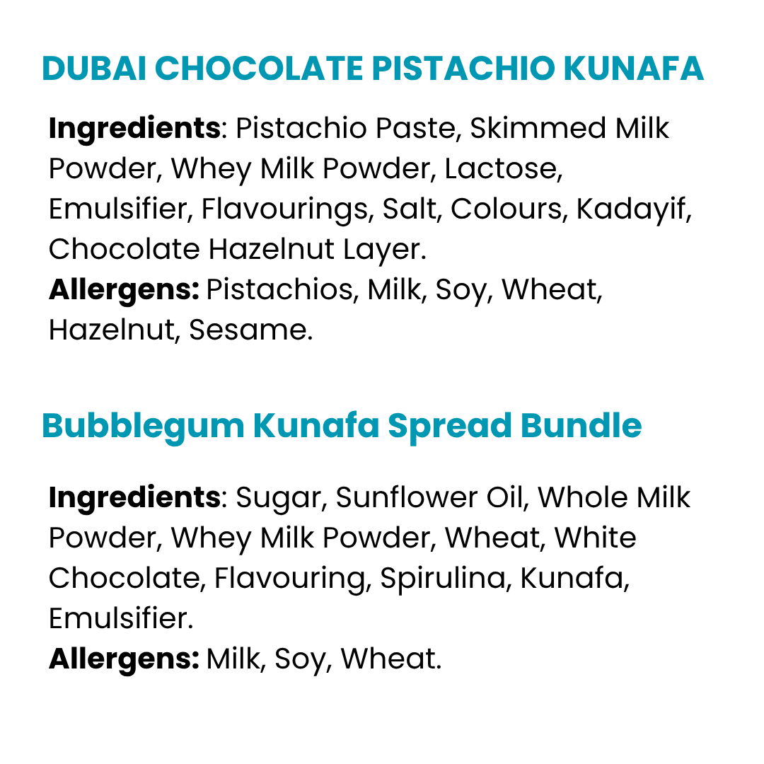 Dubai Chocolate & Bubblegum Kunafa Spread Bundle