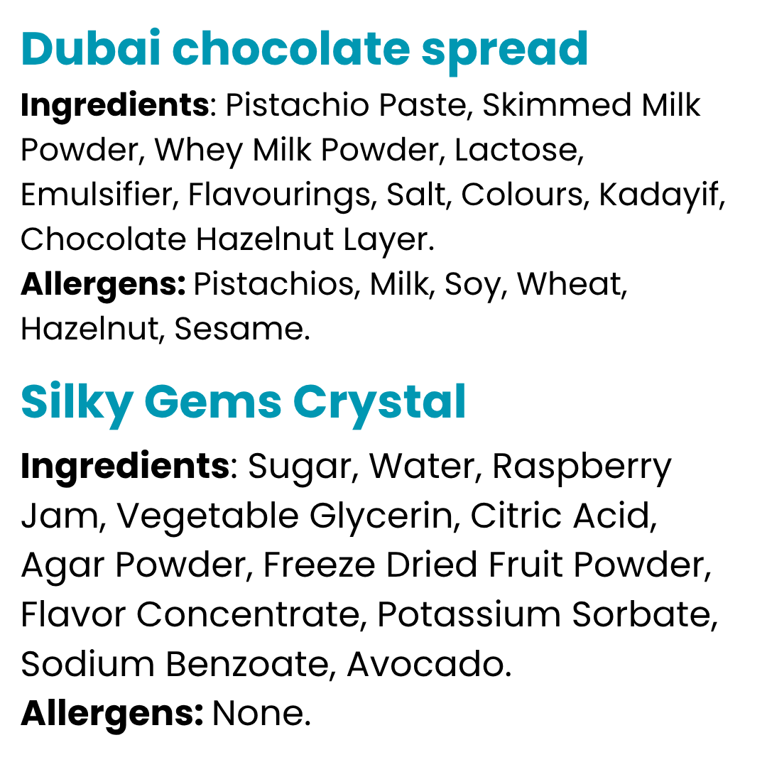 Dubai chocolate spread & Silky Gems Crystal Candy Bundle