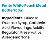 Fanta White Peach Metal Bottle 300ml (Past Dated)