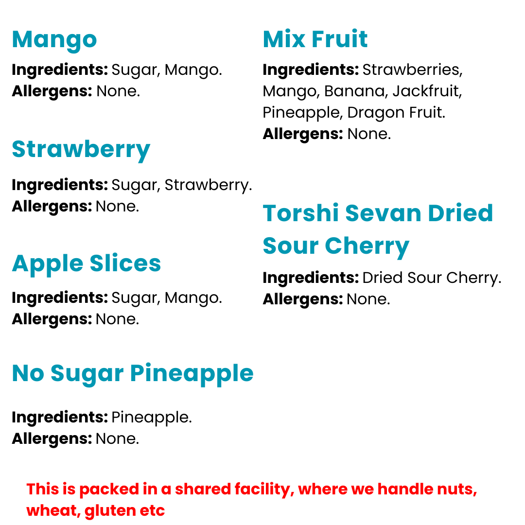 Freeze Dried Low Sugar Fruits