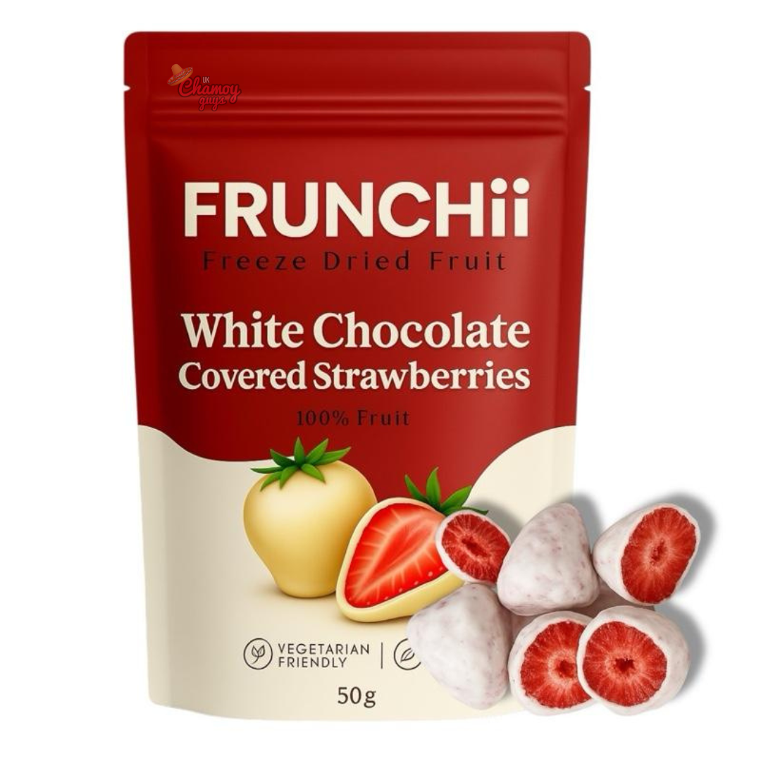 Freeze Dried White Chocolate Covered Strawberries - 50g
