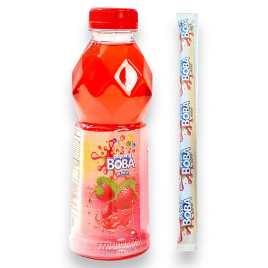 Popping Boba Drink - Strawberry (500ml)