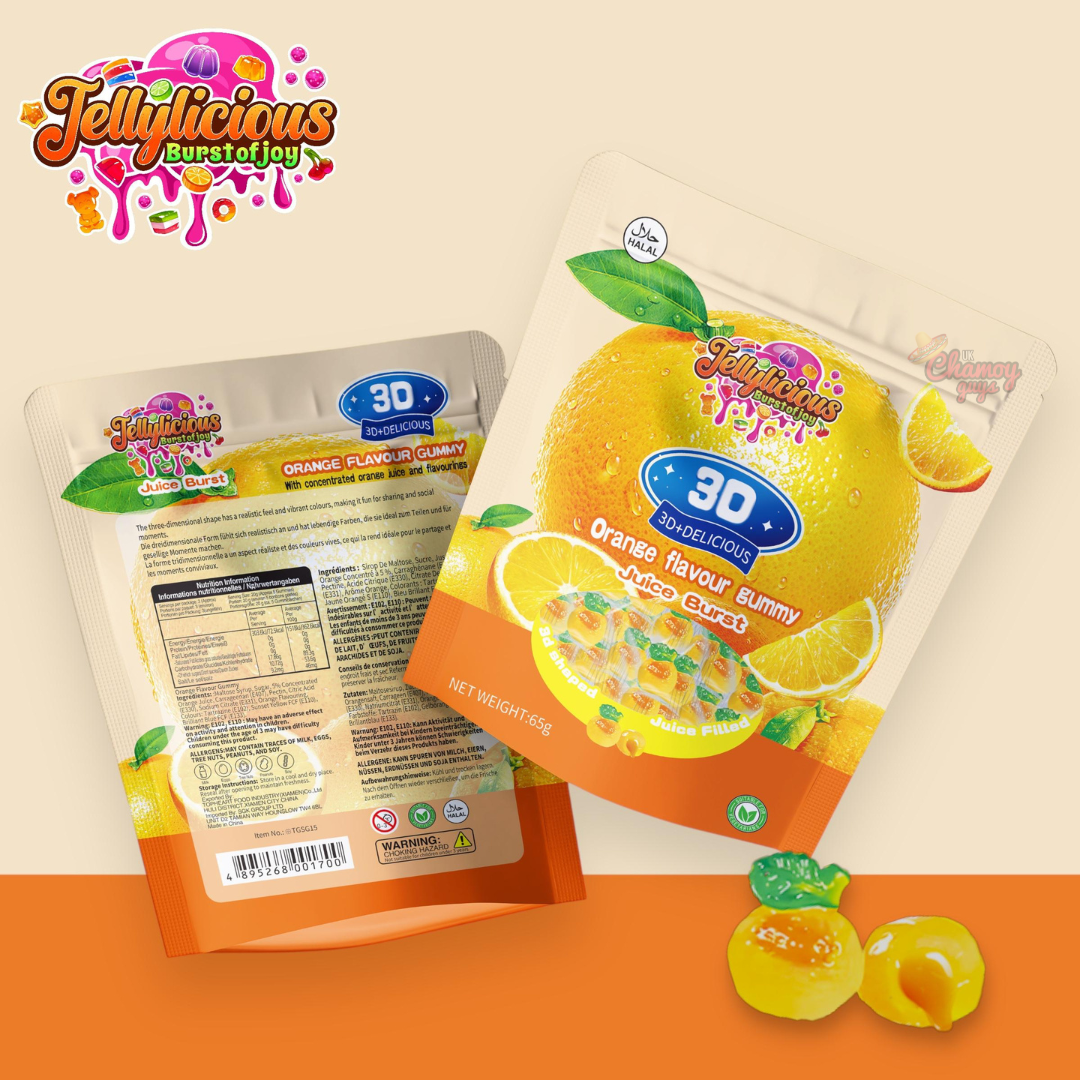 Jellylicious 3D Orange Flavour Gummy Candy