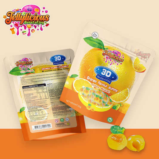 Jellylicious 3D Orange Flavour Gummy Candy