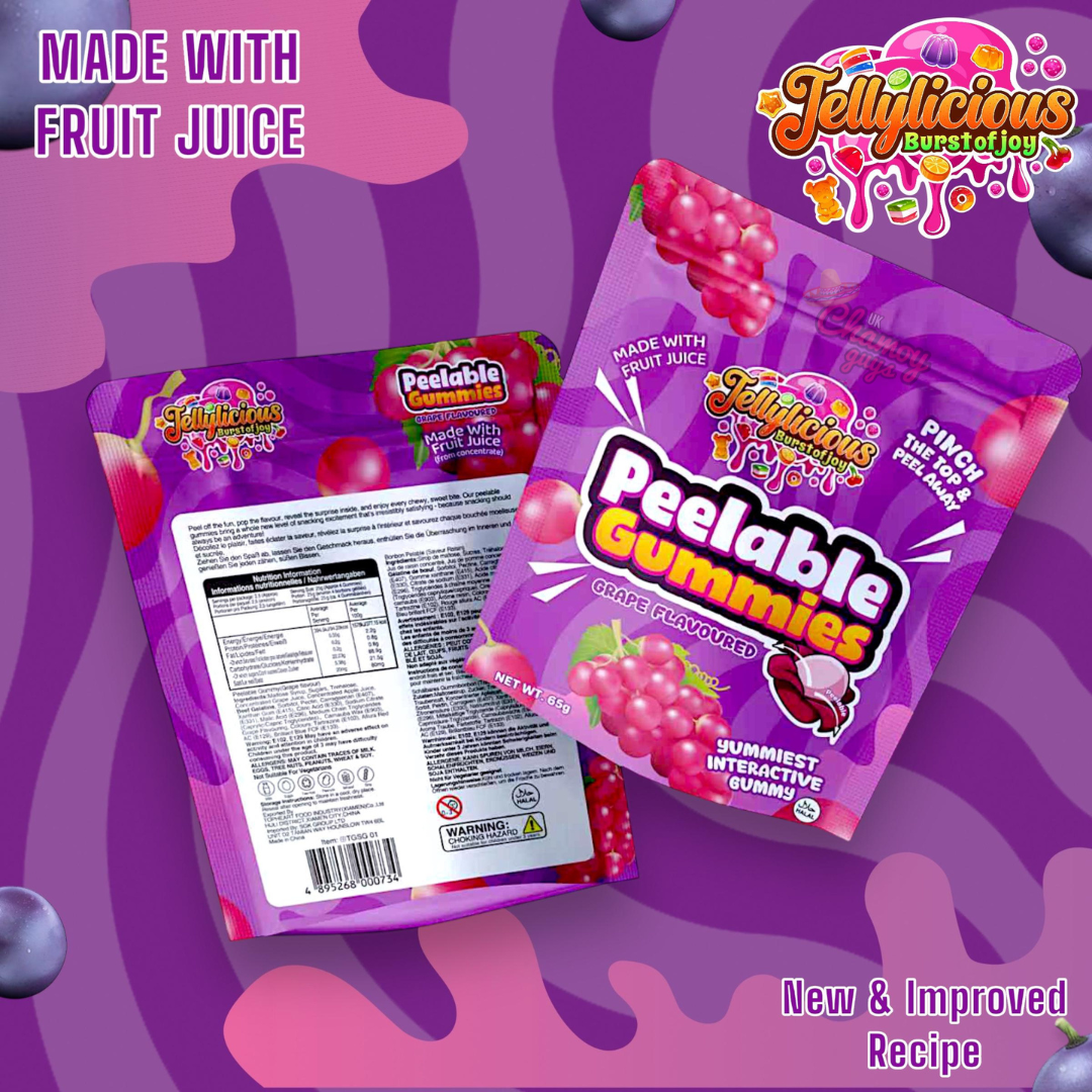 Jellylicious Peelable Gummies – Grape Flavour