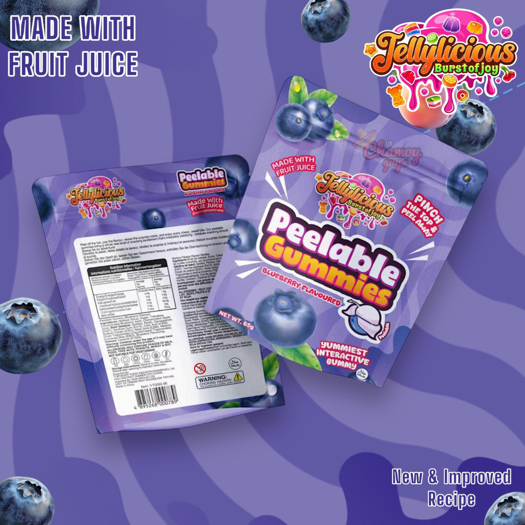 Jellylicious Peelable Gummies – Blueberry Flavour