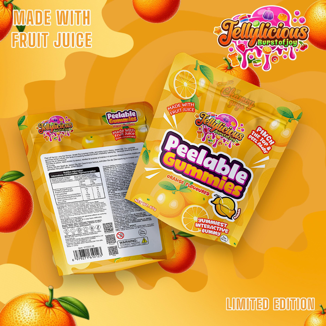 Jellylicious Peelable Gummies – Orange Flavour