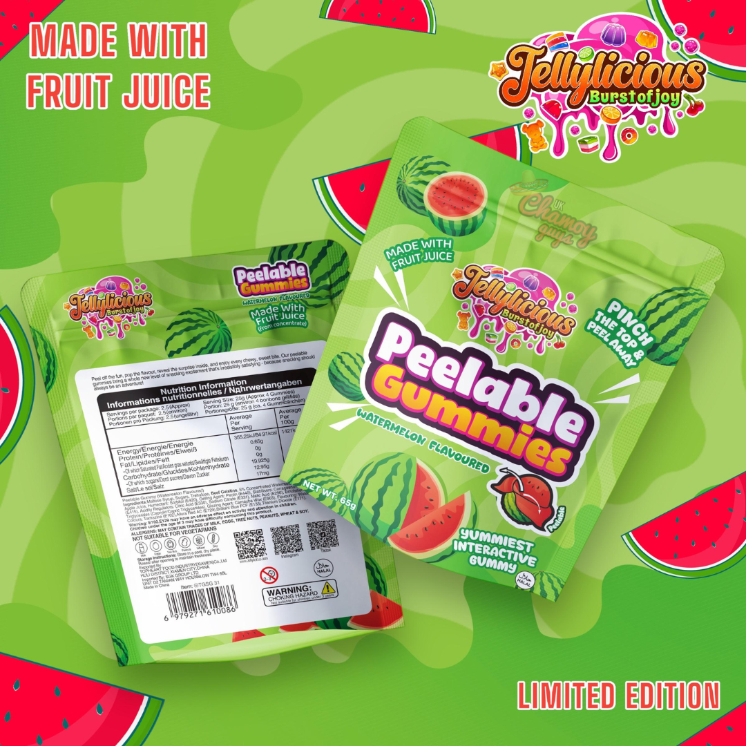Jellylicious Peelable Gummies – Watermelon Flavour