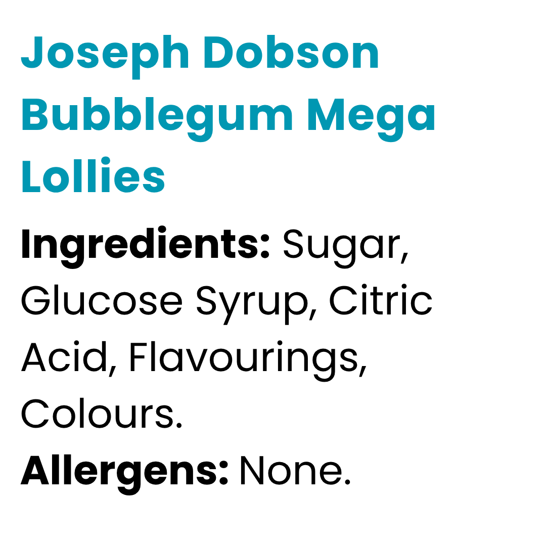 Joseph Dobson Bubblegum Mega Lollies Jar