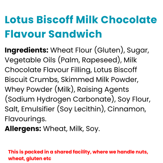 Lotus Biscoff Milk Chocolate Flavour Sandwich 150g