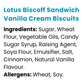 Lotus Biscoff Sandwich Vanilla Cream Biscuits 150g