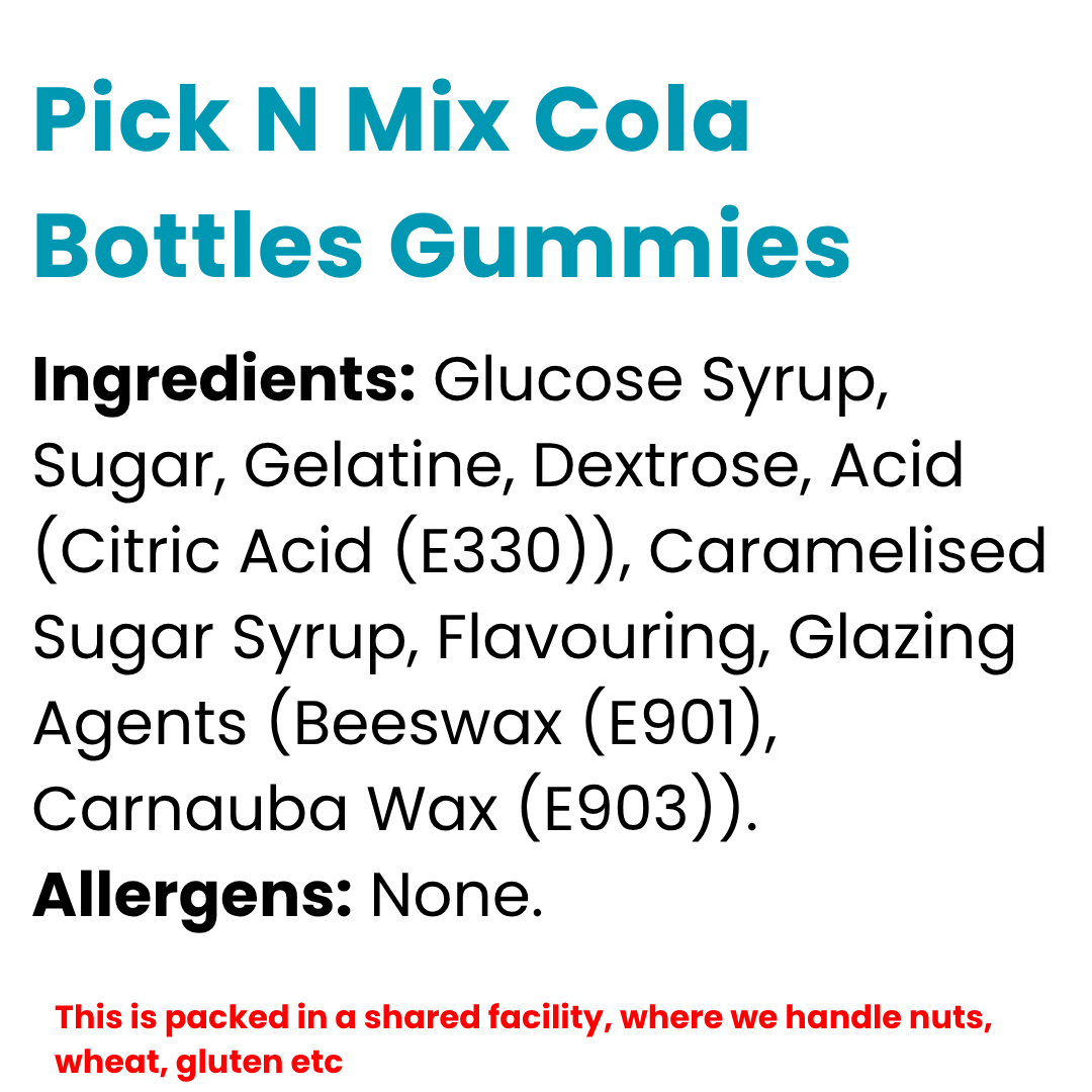 Pick N Mix Cola Bottles Gummies | Choose Your Size