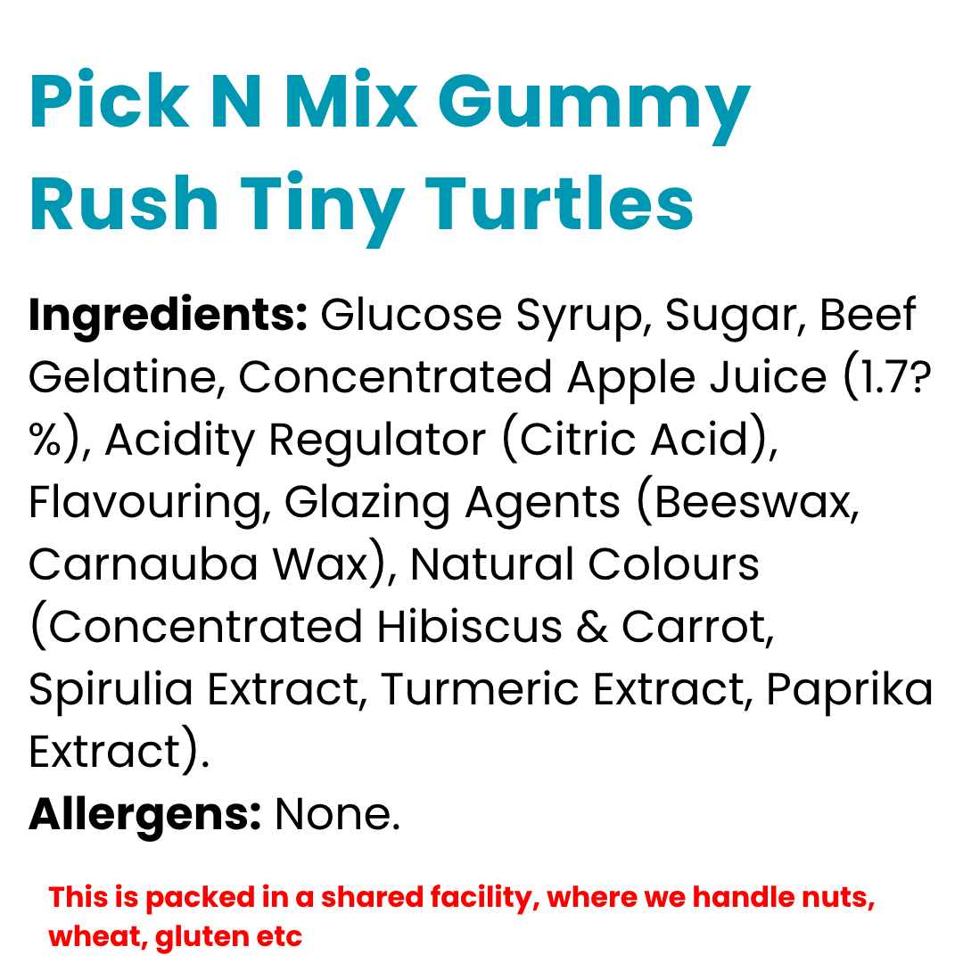 Pick N Mix Gummy Rush Tiny Turtles | Choose Your Size