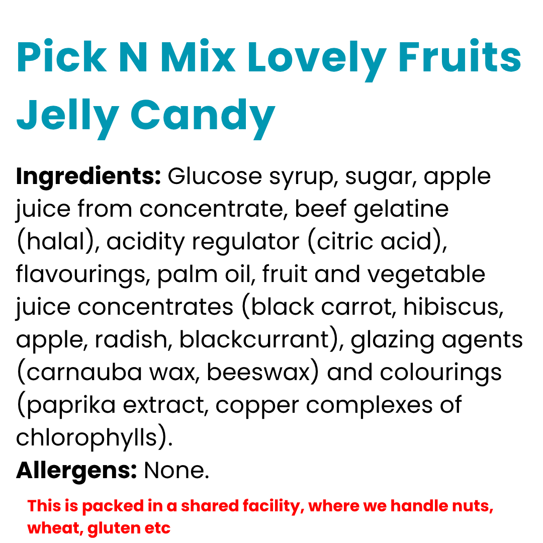 Pick N Mix Lovely Fruits Jelly Candy | Choose Your Size