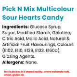 Pick N Mix Multicolour Sour Hearts Candy | Choose Your Size