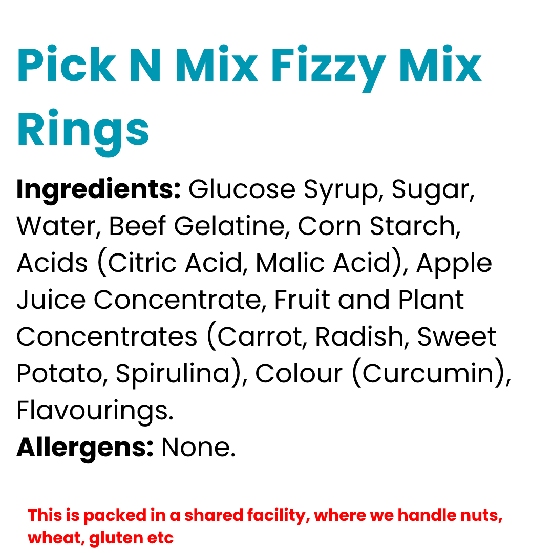 Pick N Mix Fizzy Mix Rings | Choose Your Size