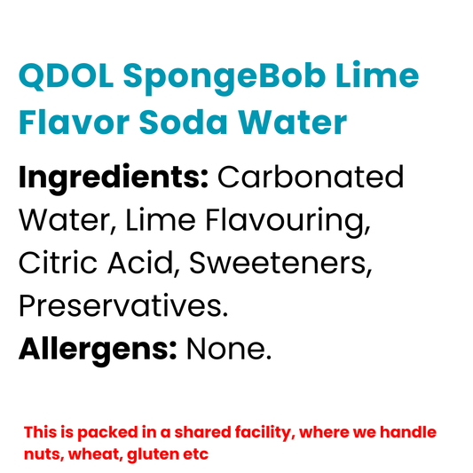 QDOL SpongeBob Lime Flavor Soda Water 330ml