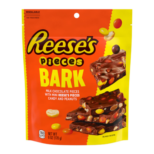 Reese’s Pieces Chocolate Bark with Reese’s Pieces Minis & Peanuts – 170 g pouch