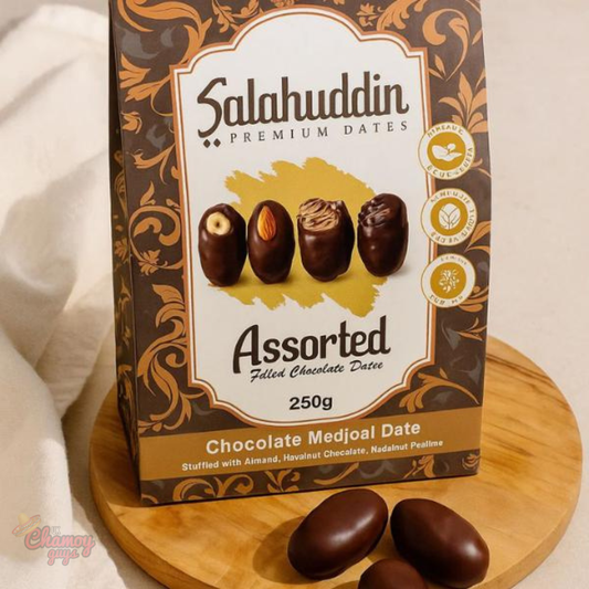Salahuddin Premium Dates — Assorted Filled Chocolate Dates 250g