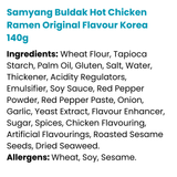 Samyang Buldak Hot Chicken Ramen Original Flavour Korea 140g (Past Dated)