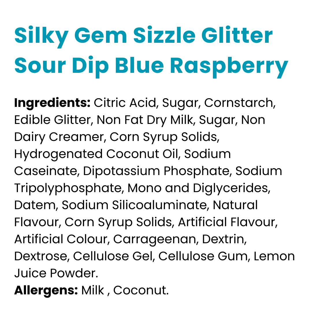 Silky Gem Sizzle Glitter Sour Dip Blue Raspberry