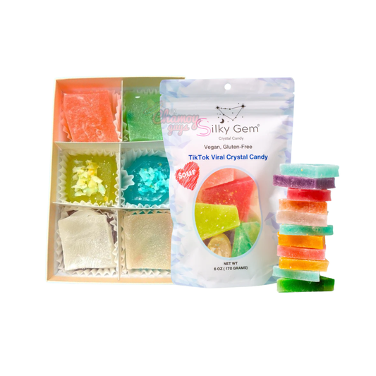 Silky Gem Sour Bites and Silky Gem Crystal Candy – The Gemmies Collection | Halal Combo Bundle