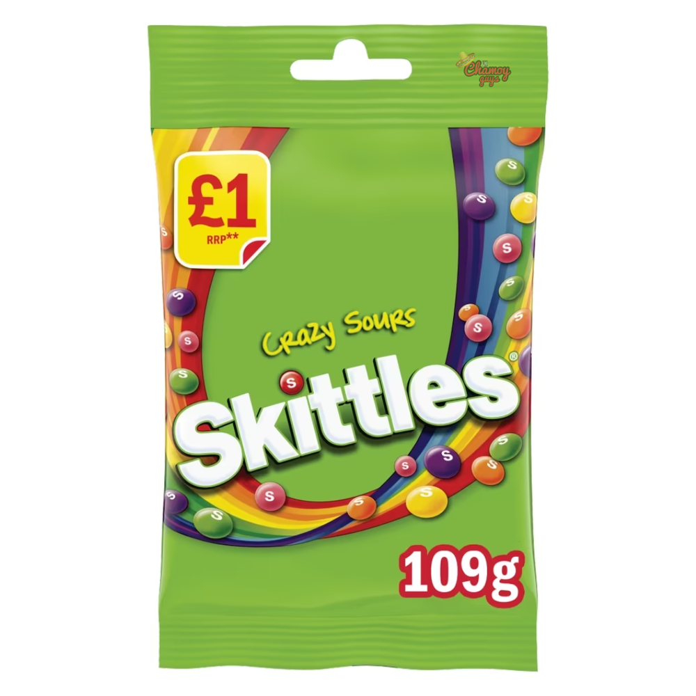 Skittles Crazy Sours 109g (Past Dated)