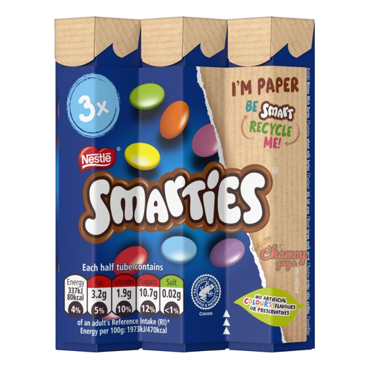 Smarties Milk Chocolate Tube Multipack 3 Pack 34g x 16