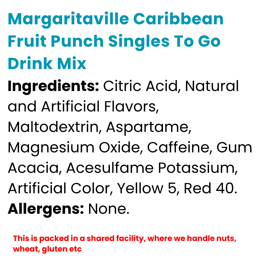 Margaritaville Caribbean Fruit Punch Singles To Go Drink Mix