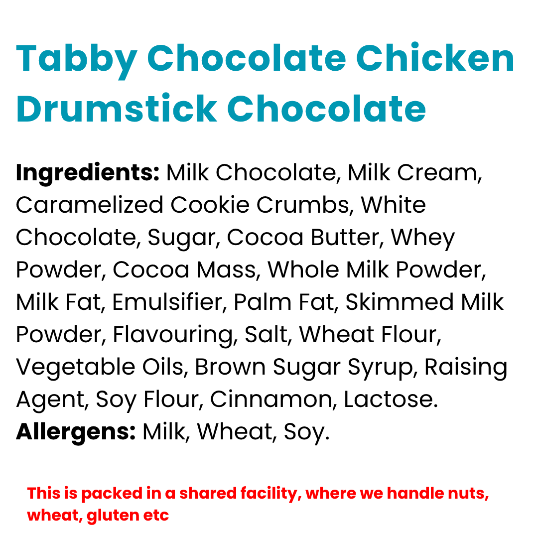 Tabby Chocolate Chicken Drumstick Chocolate Full Box (12x50g)
