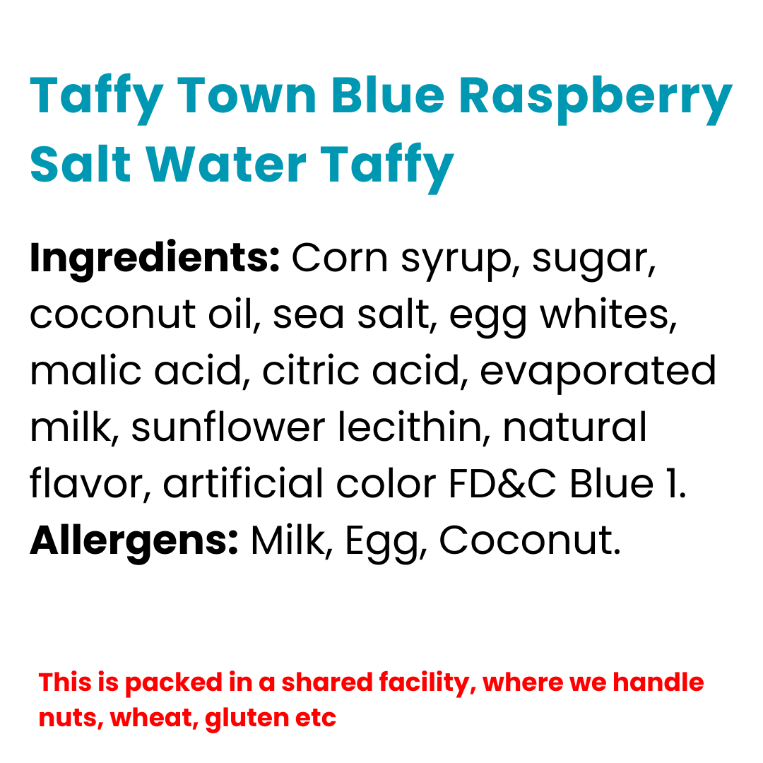 Taffy Town Blue Raspberry Salt Water Taffy | CHOOSE YOUR SIZE | Halal Sweets UK