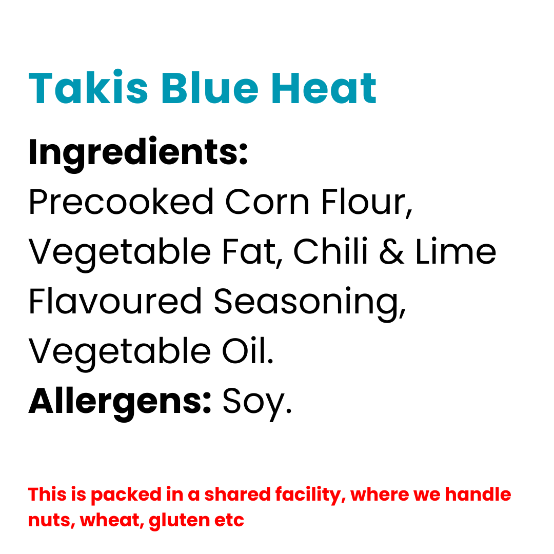 Takis Blue Heat  - 92.3g x 20 (Note: with 10 days best before)