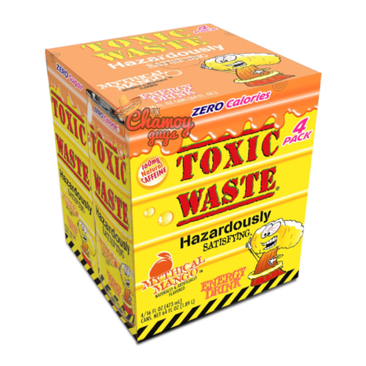 Toxic Waste Mythical Mango Energy Drink 473ml - Pack of 4 (Past Dated)