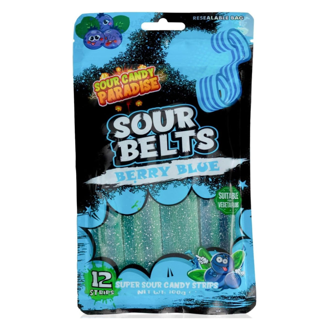 Sour Candy Paradise Sour Belts Super Sour Candy Strips 12 Strips 100g