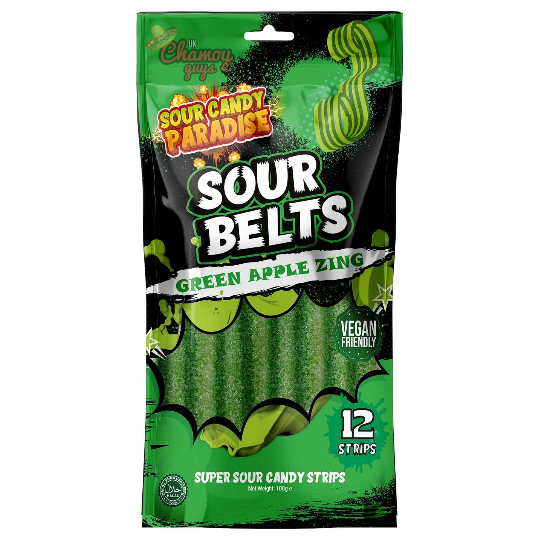 Sour Candy Paradise Sour Belts Green Apple 100g