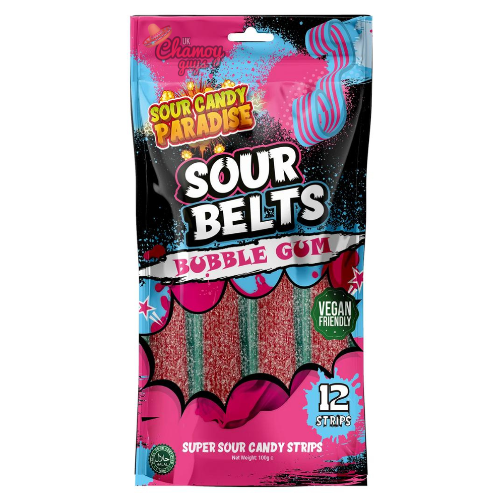 Sour Candy Paradise Sour Belts Bubblegum