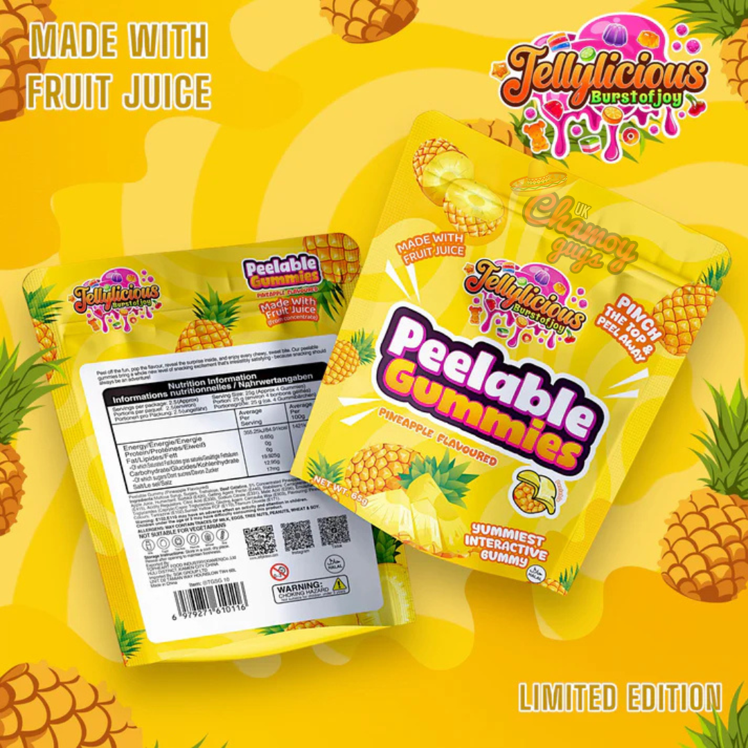 Jellylicious Peelable Gummies – Pineapple Flavour