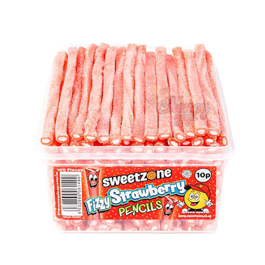 Sweetzone Fizzy Strawberry Pencils 100pcs