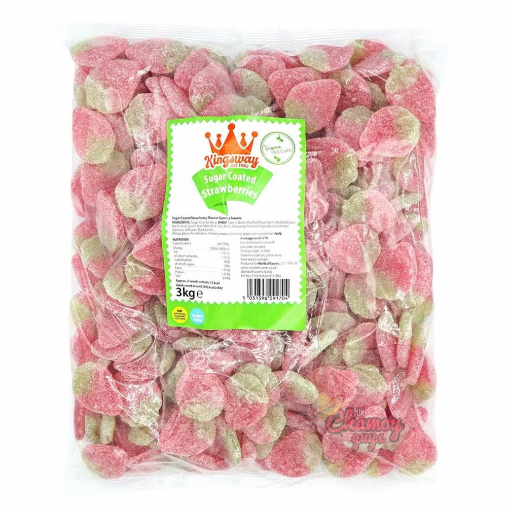 Kingsway Sugar Coated Strawberries 3kg - Halal Friendly