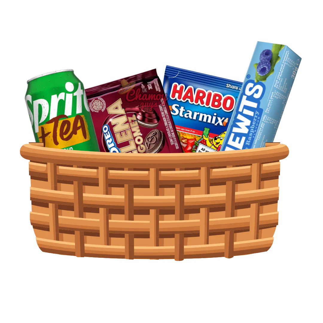 Chamoy Guys Gift Box Sprite + Tea, Oreo Selena Gomez, Haribo Star Mix & Chewits Blue Raspberry