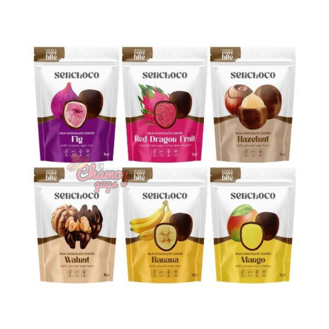 Senchoco Milk Chocolate Covered Fruits – Bundle of 6