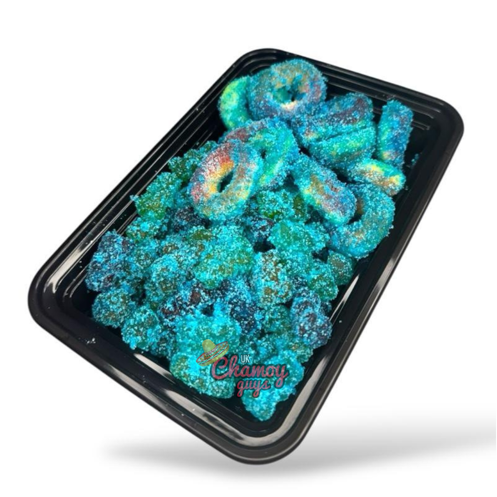 Blue Raspberry Platter - Gummy Bears & Peach Rings – Chamoy Guys Uk