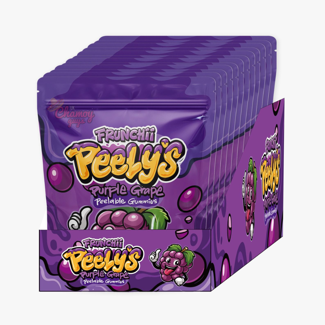 Frunchii Peely’s Purple Grape Peelable Gummies Full Box