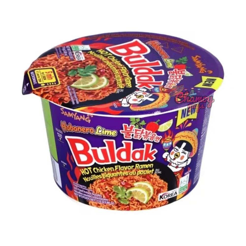Samyang Buldak Hot Chicken Ramen Big Bowl – Habanero & Lime Flavour (110g) (Past Dated)