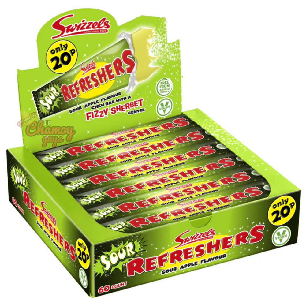 Refreshers Sour Apple Chew Bar, Box of 60