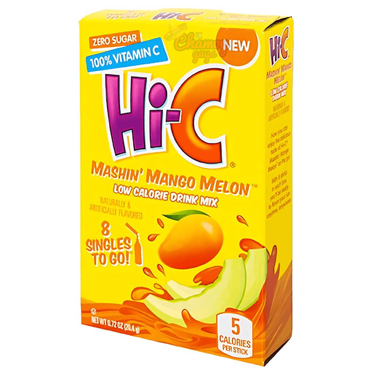 Hi-C Mashin’ Mango Melon Drink Mix – Zero Sugar (8 Sachets, 20.4g)